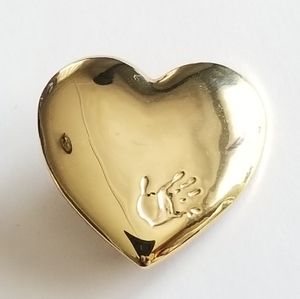 Vintage brooch The Variety Club heart with handprint broach pin gold tone